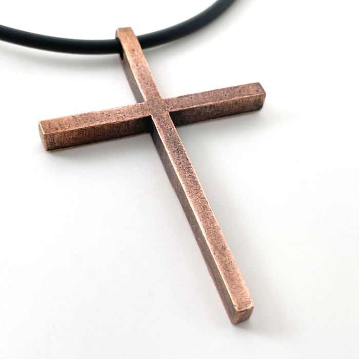 1pc Cross Pendant European And American Style Casual Copper Necklace For Men