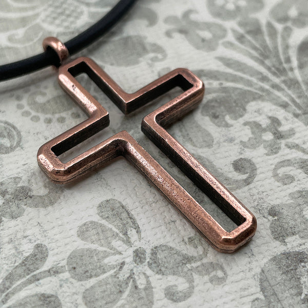 Cross Antique Copper Pendant Necklace