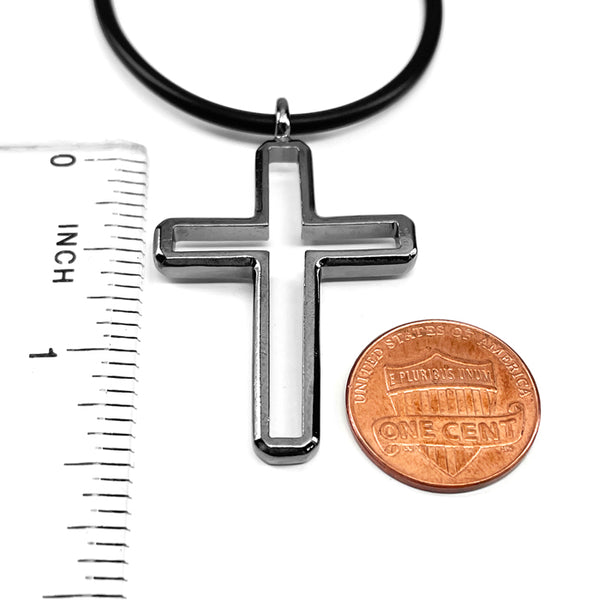 Cross Gunmetal Pendant Necklace - Forgiven Jewelry
