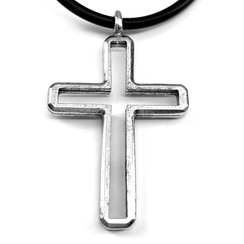 Cross Antique Silver Pendant Necklace - Forgiven Jewelry