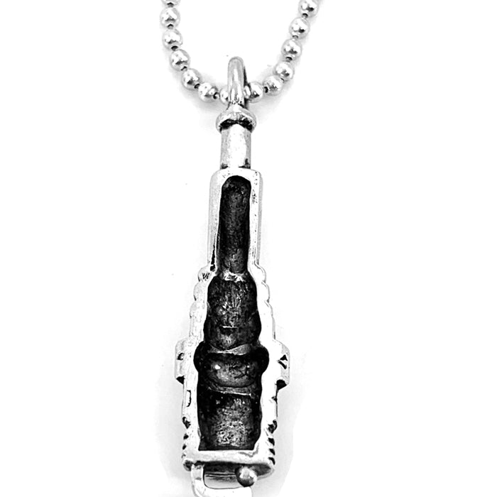 Spark Plug  Silver Ball Chain Necklace - Forgiven Jewelry