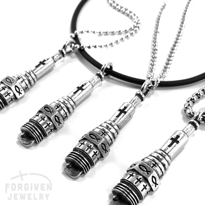 Spark Plug  Silver Necklace - Forgiven Jewelry