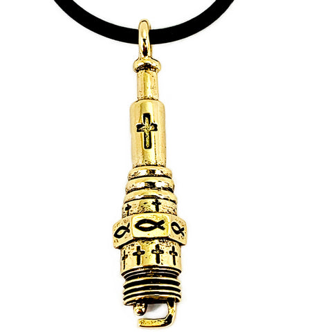 Spark Plug  Gold Necklace - Forgiven Jewelry