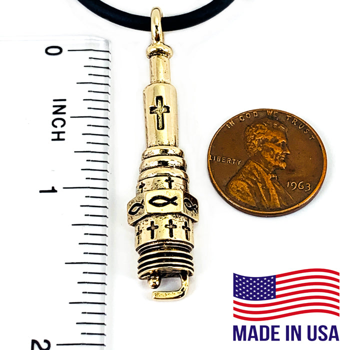 Spark Plug  Gold Necklace - Forgiven Jewelry
