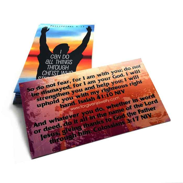 I Can Do All Things Through Christ Inspirational Pocket Card - Forgiven Jewelry