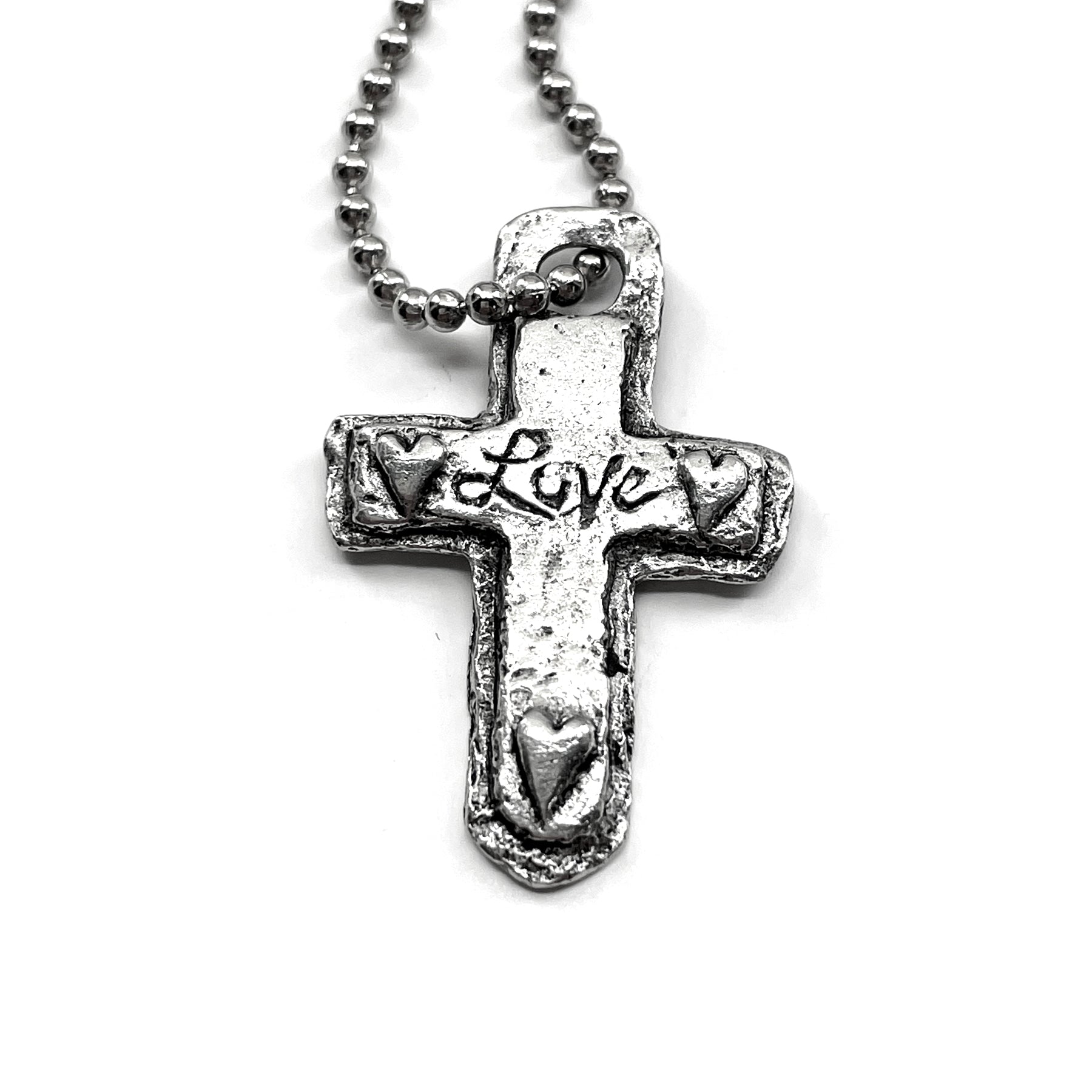Love Heart Cross Mini Ball Chain