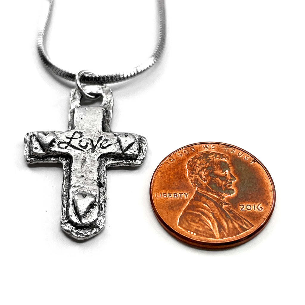 Love Heart Cross Snake Chain