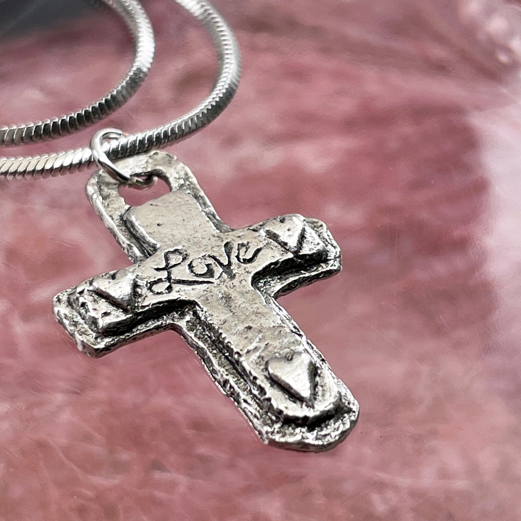 Love Heart Cross Snake Chain
