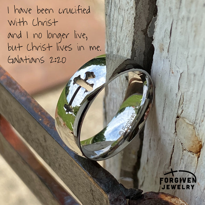Mens Cross Ring - Forgiven Jewelry