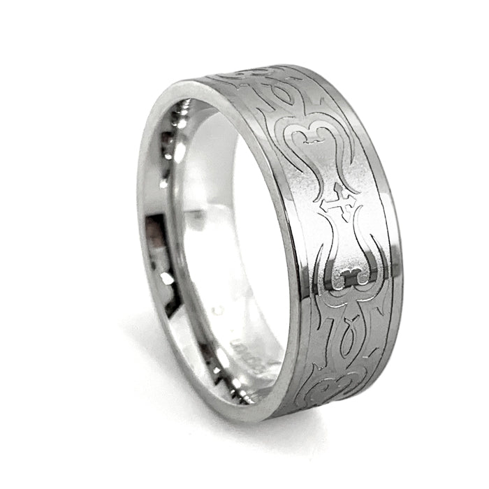 Jesus Fish Cross Ring Tribal Design - Forgiven Jewelry