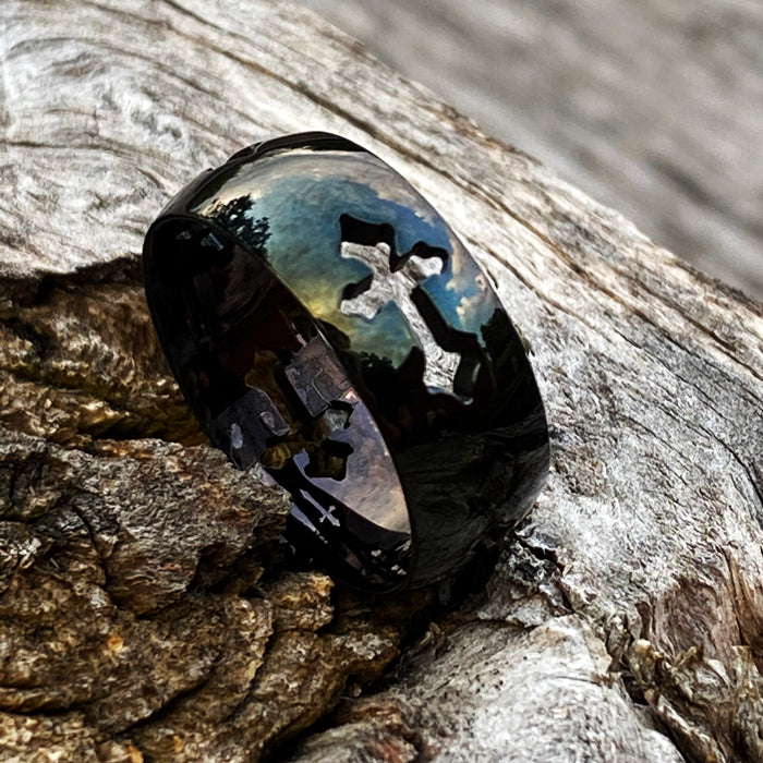 Black Cross Ring - Forgiven Jewelry