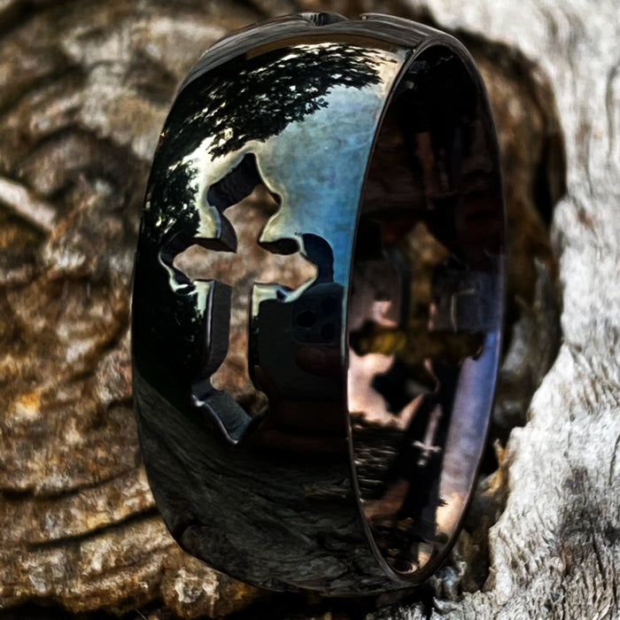 Black Cross Ring – Forgiven Jewelry
