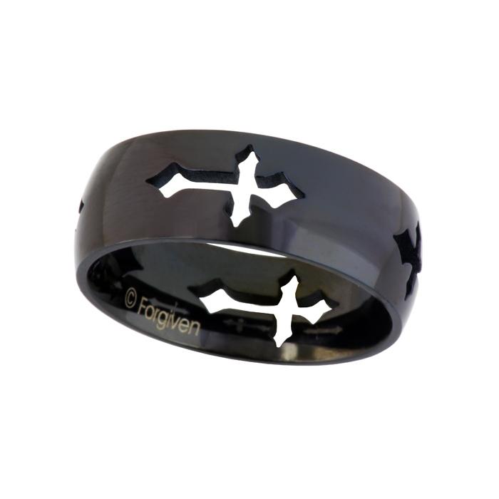 Black Cross Ring – Forgiven Jewelry