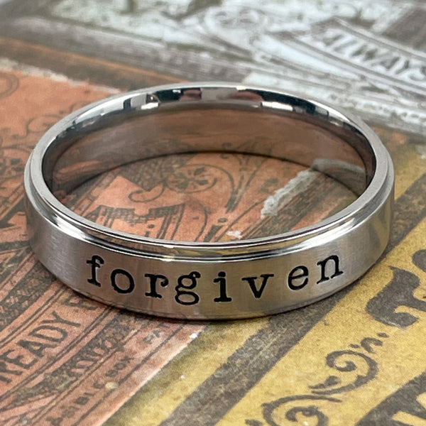 Forgiven Hand Stamped Band Ring - Forgiven Jewelry