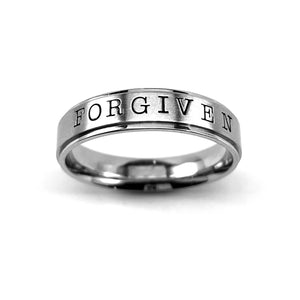 Forgiven Hand Stamped Stainless Steel Band Ring - Forgiven Jewelry
