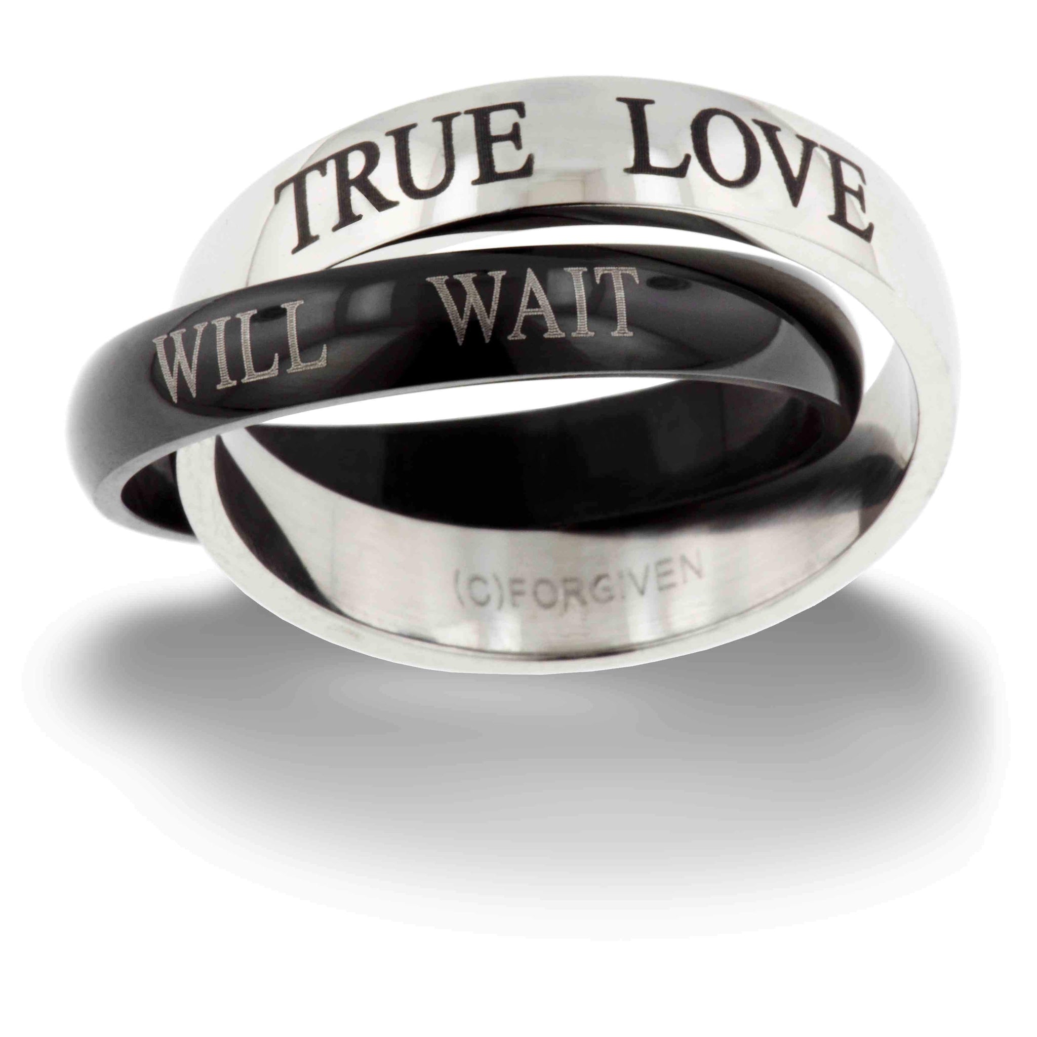 True Love Waits Black Filled Ring
