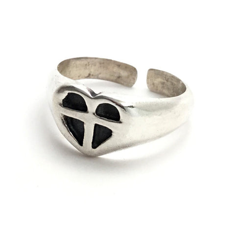 Heart Cross Toe Ring - Forgiven Jewelry