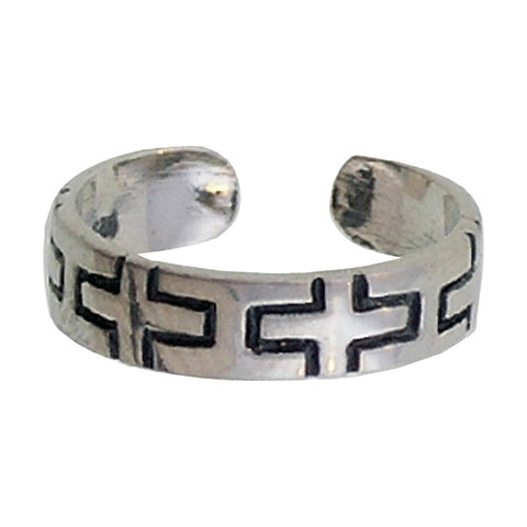 Sideways Cross Band Toe Ring - Forgiven Jewelry