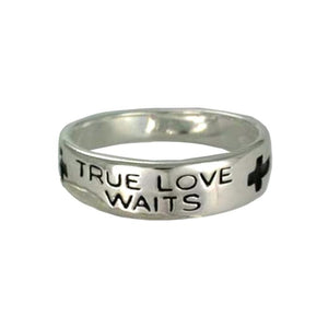 Mens Sterling Silver True Love Waits Ring - Forgiven Jewelry