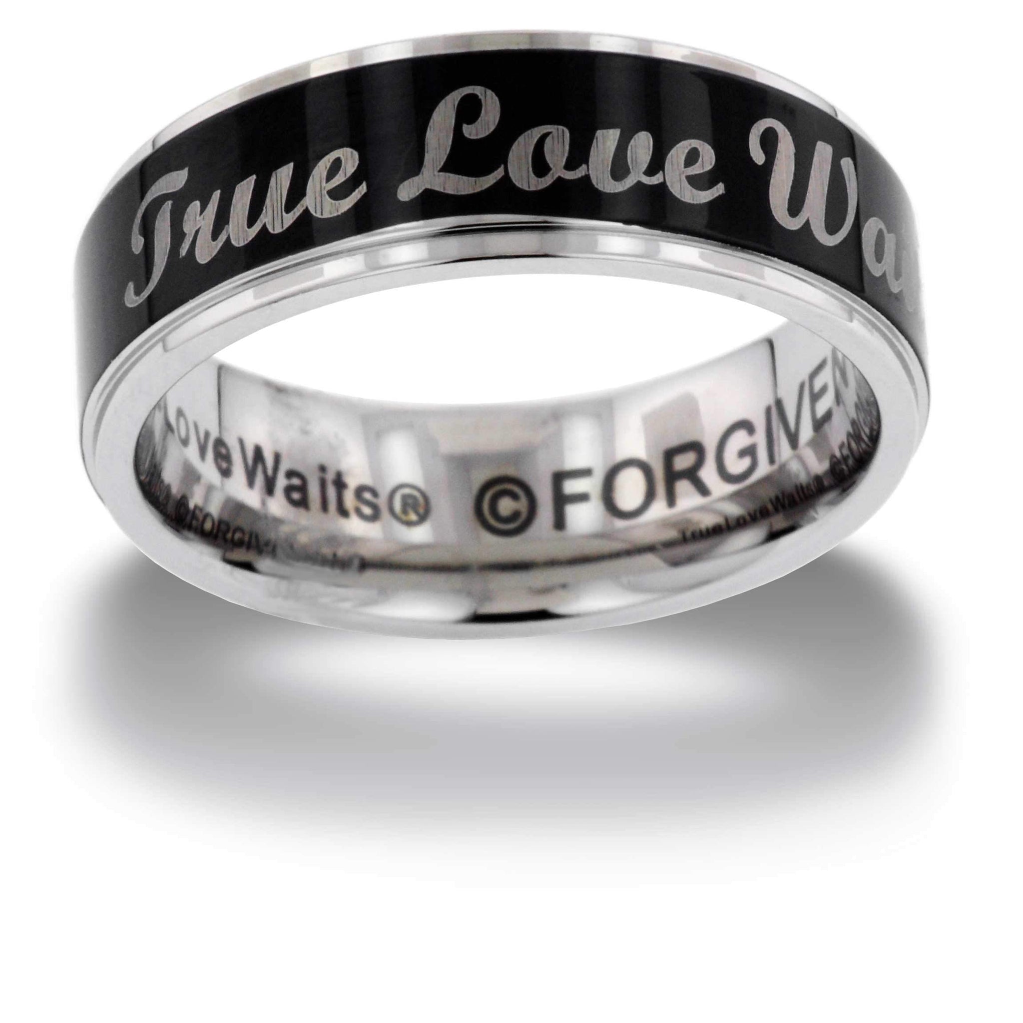 True Love Waits Black Filled Ring