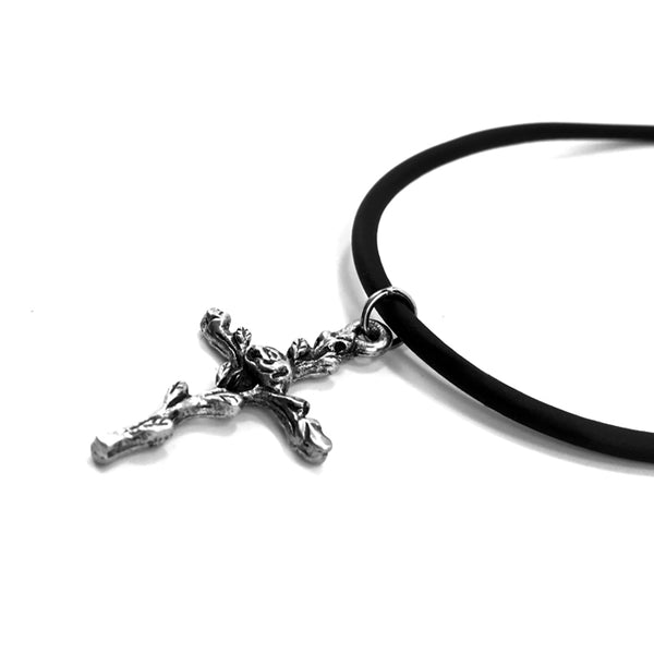 Rose Of Sharon Cross On Leather - Forgiven Jewelry
