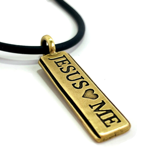 Jesus Loves Me Brass Necklace - Forgiven Jewelry