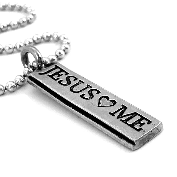 Jesus Loves Me Ball Chain Necklace - Forgiven Jewelry