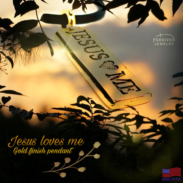 Jesus Loves Me Gold Necklace - Forgiven Jewelry