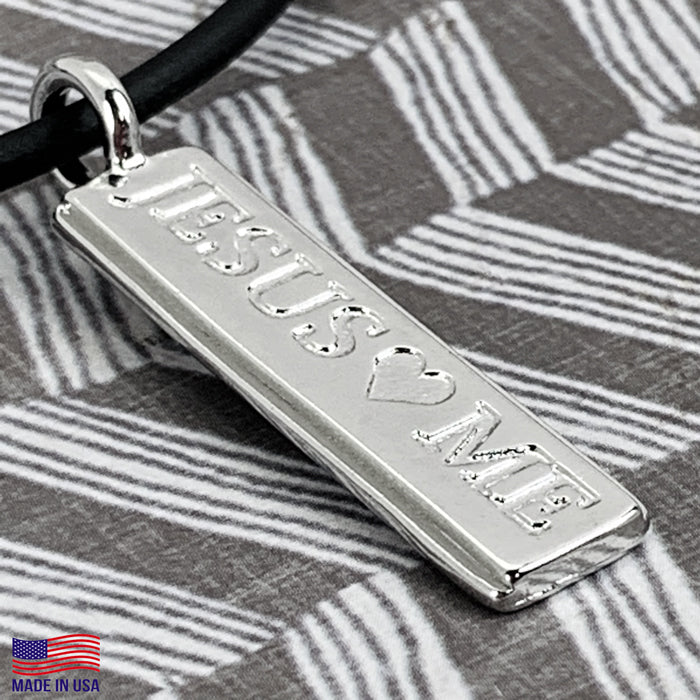 Jesus Loves Me Necklace With Rhodium Metal Finish - Forgiven Jewelry
