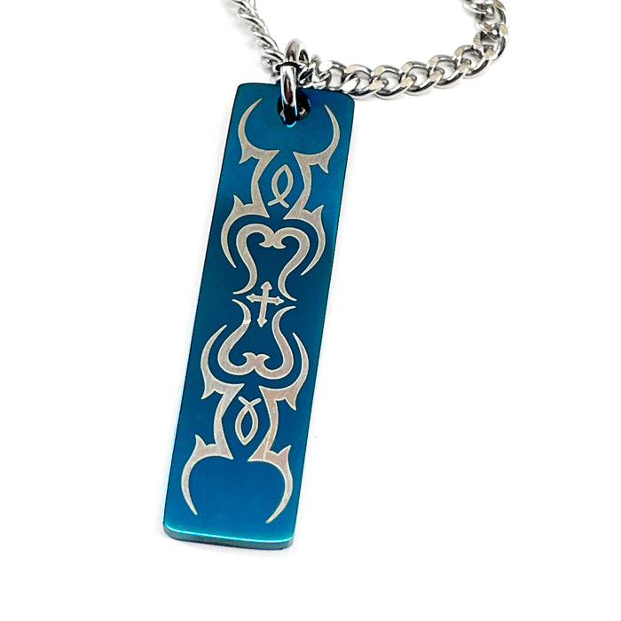 Fish Cross Tribal Tag Chain Necklace - Forgiven Jewelry