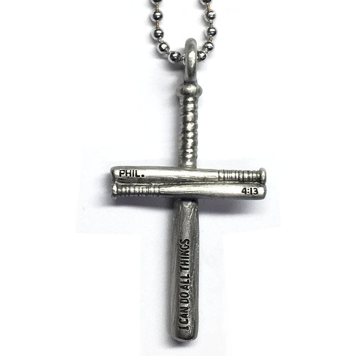 Softball Bat Necklace Pewter - Forgiven Jewelry