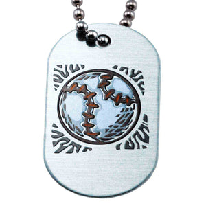 Phil 4:13 Softball Necklace Dog Tag - Forgiven Jewelry