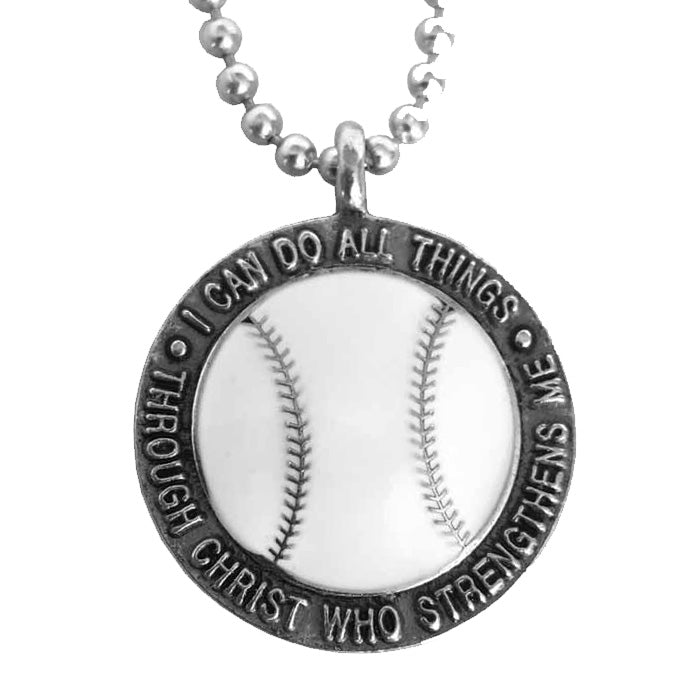 Phil 4:13 Baseball Necklace - Forgiven Jewelry