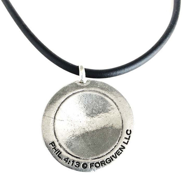 Soccer Necklace on Black Rubber - Forgiven Jewelry