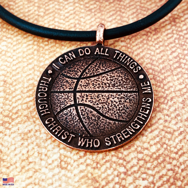 Basketball Antique Copper Necklace - Forgiven Jewelry