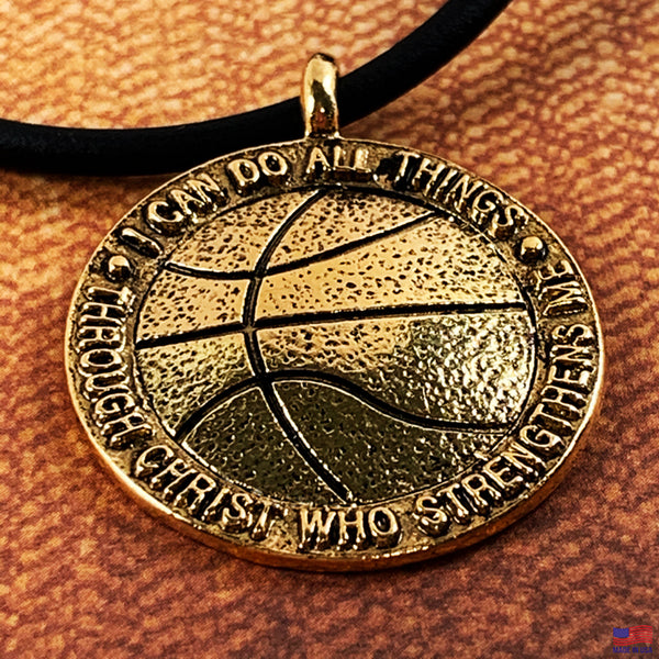 Basketball Antique Gold Necklace - Forgiven Jewelry