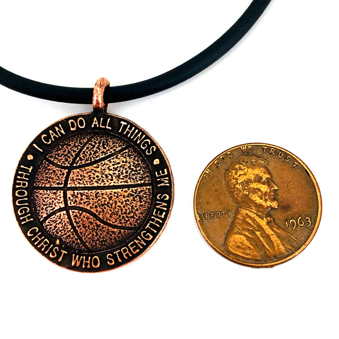 Basketball Antique Copper Necklace - Forgiven Jewelry
