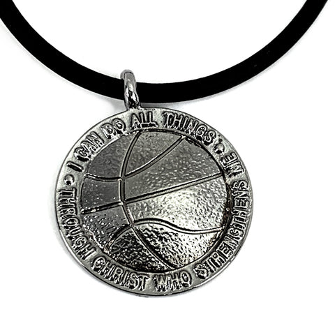 Basketball Necklace Gunmetal Color Finish - Forgiven Jewelry