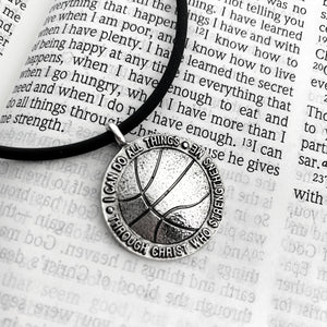 Basketball Necklace Rhodium Metal Bling Finish - Forgiven Jewelry
