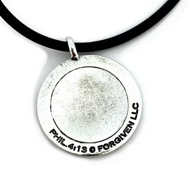 Basketball Necklace Rhodium Metal Bling Finish - Forgiven Jewelry