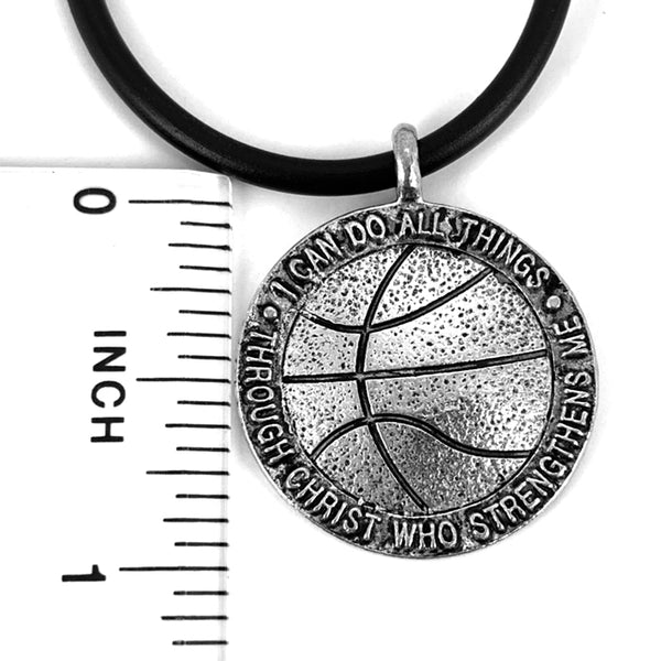 Basketball Antique Pewter Necklace - Forgiven Jewelry