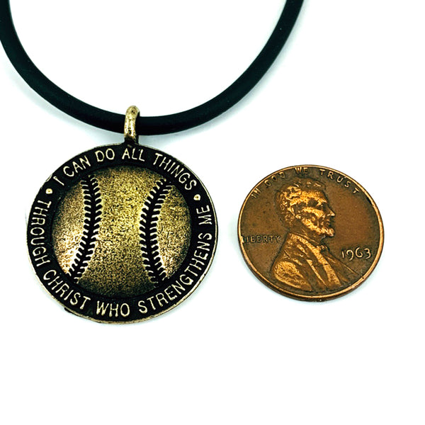 Baseball Necklace Brass - Forgiven Jewelry