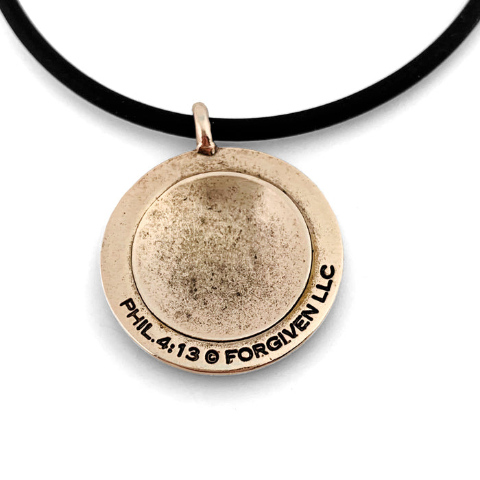 Baseball Necklace Rose Gold Metal Finish Color - Forgiven Jewelry