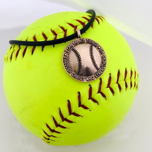 Baseball Necklace Rose Gold Metal Finish Color - Forgiven Jewelry