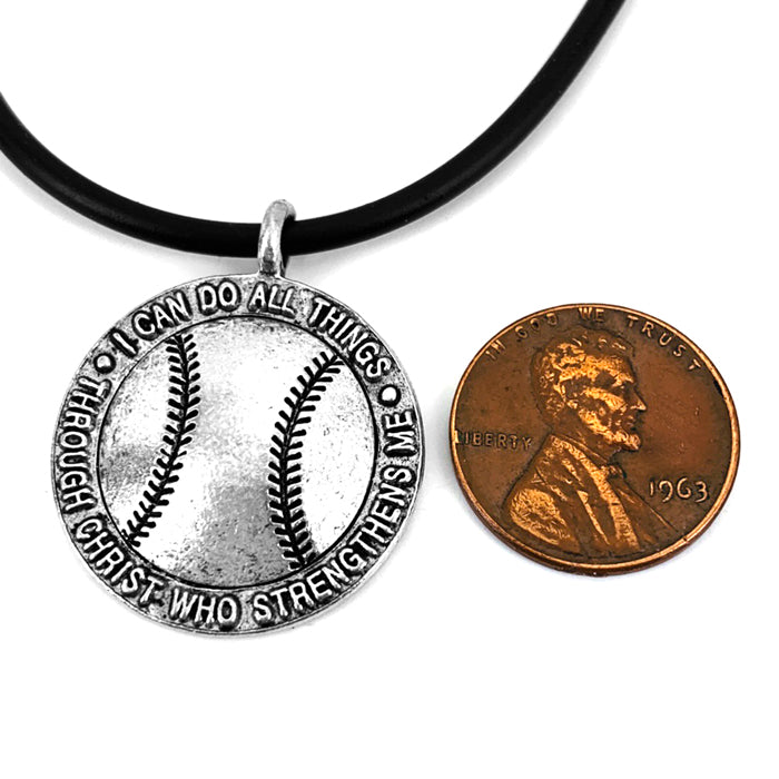 Baseball Necklace Antique Silver - Forgiven Jewelry