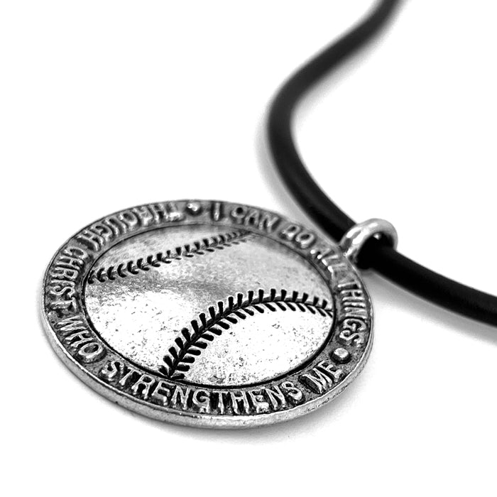 Baseball Necklace Antique Silver - Forgiven Jewelry