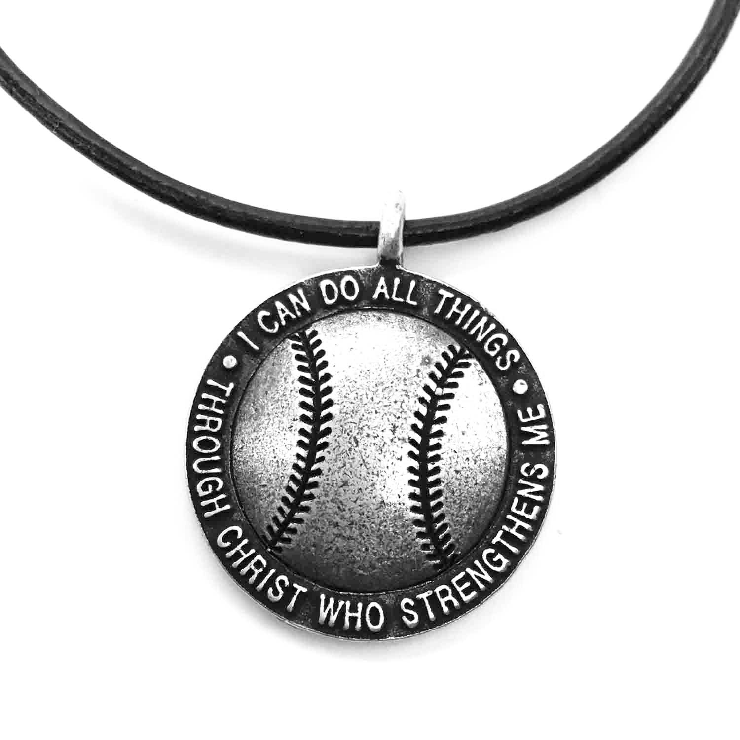 S925 Sterling Silver Mens Necklace Baseball Arrowhead Pendant Father's