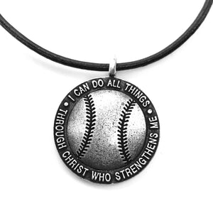 Baseball Necklace Antique Silver - Forgiven Jewelry
