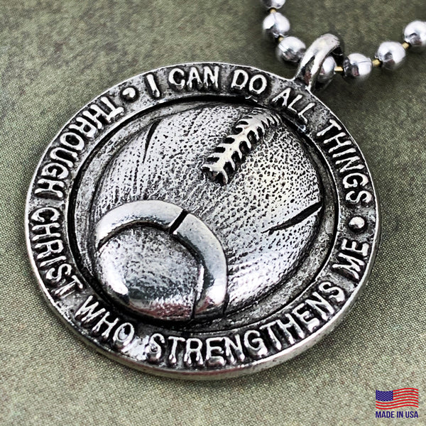 Football Necklace Pewter - Forgiven Jewelry