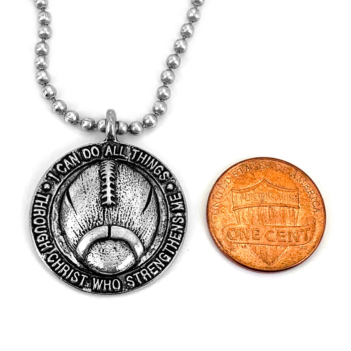 Football Necklace Pewter - Forgiven Jewelry